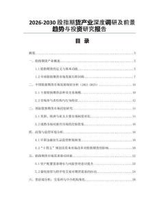 2026-2030股指期貨產業深度調研及前景趨勢與投資研究報告