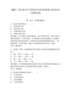 2025廣西河池市巴馬瑤族自治縣消防救援大隊(duì)招錄3人模擬試卷附答案詳解（完整版）