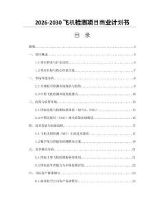 2026-2030飛機檢測項目商業(yè)計劃書