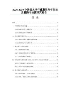 2026-2030中國儲水球行業(yè)發(fā)展分析及前景趨勢與投資研究報(bào)告