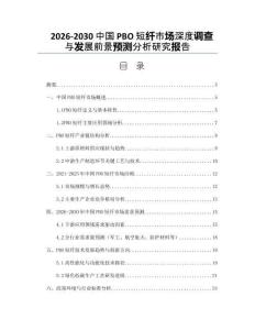 2026-2030中國PBO短纖市場深度調(diào)查與發(fā)展前景預(yù)測分析研究報告