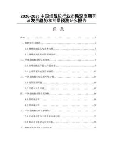 2026-2030中國煙酰胺行業(yè)市場深度調研及發(fā)展趨勢和前景預測研究報告
