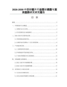 2026-2030中國砍鋸片行業(yè)現(xiàn)狀調查與發(fā)展趨勢研究研究報告