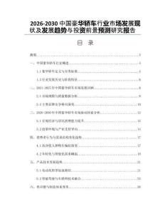 2026-2030中國(guó)豪華轎車行業(yè)市場(chǎng)發(fā)展現(xiàn)狀及發(fā)展趨勢(shì)與投資前景預(yù)測(cè)研究報(bào)告