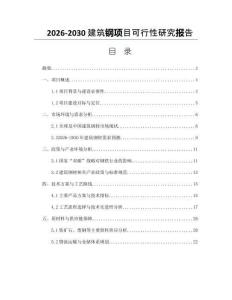 2026-2030建筑鋼項(xiàng)目可行性研究報(bào)告