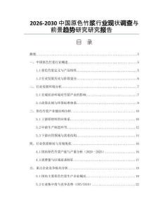 2026-2030中國原色竹漿行業現狀調查與前景趨勢研究研究報告