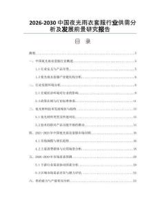 2026-2030中國夜光雨衣套服行業(yè)供需分析及發(fā)展前景研究報告