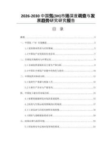2026-2030中國氚(3H)市場深度調查與發展趨勢研究研究報告