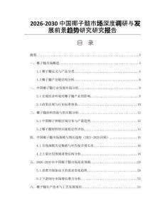 2026-2030中國(guó)椰子髓市場(chǎng)深度調(diào)研與發(fā)展前景趨勢(shì)研究研究報(bào)告