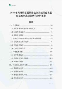 2026年光纖傳感器網(wǎng)絡(luò)監(jiān)測系統(tǒng)行業(yè)發(fā)展現(xiàn)狀及未來趨勢研究分析報告