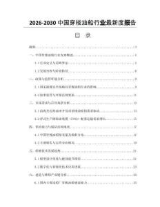 2026-2030中國穿梭油船行業(yè)最新度報告