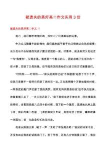 被遺失的美好高二作文實用3份