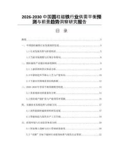 2026-2030中國圓柱磁鐵行業(yè)供需平衡預(yù)測與前景趨勢洞察研究報告