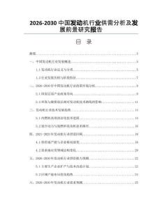 2026-2030中國發動機行業供需分析及發展前景研究報告