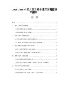 2026-2030中國兒童涼鞋市場深度調(diào)查研究報告