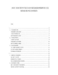 2025-2030軟件開發行業市場發展趨勢編程語言及投資前景評估分析報告