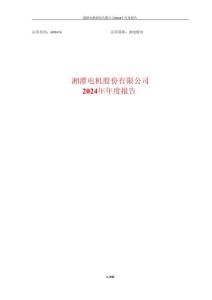 【上交所】湘潭電機股份有限公司2024年年度報告