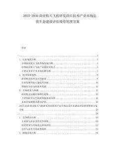2025-2030商業(yè)航天飛機(jī)研發(fā)項目技術(shù)產(chǎn)業(yè)市場運營生態(tài)建設(shè)評估投資管理方案