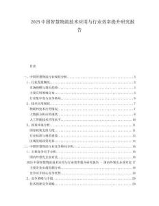 2025中國智慧物流技術(shù)應(yīng)用與行業(yè)效率提升研究報(bào)告