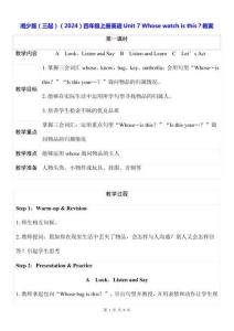 湘少版（三起）（2024）四年級上冊英語Unit 7 Whose watch is this？教案