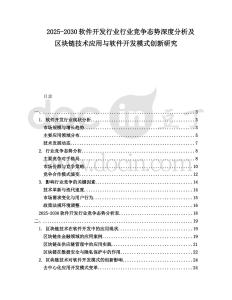 2025-2030軟件開發行業行業競爭態勢深度分析及區塊鏈技術應用與軟件開發模式創新研究