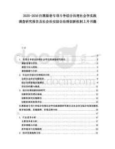 2025-2030掃黑除惡專項斗爭綜合治理社會學實踐調查研究報告及社會治安綜合治理創新機制上升書籍
