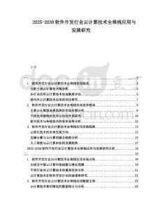 2025-2030軟件開發行業云計算技術全堆棧應用與發展研究