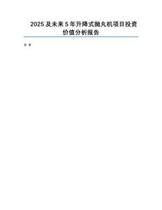 2025及未來(lái)5年升降式拋丸機(jī)項(xiàng)目投資價(jià)值分析報(bào)告