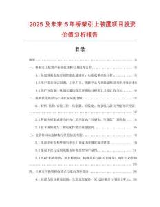 2025及未來5年橋架引上裝置項目投資價值分析報告