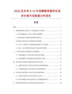 2025及未來(lái)5-10年扭腰摩背器項(xiàng)目投資價(jià)值市場(chǎng)數(shù)據(jù)分析報(bào)告