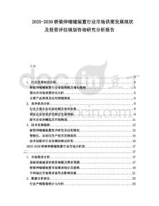 2025-2030橋梁伸縮縫裝置行業(yè)市場(chǎng)供需發(fā)展現(xiàn)狀及投資評(píng)估規(guī)劃咨詢(xún)研究分析報(bào)告