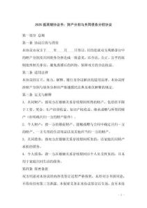 2025版離婚協議書：財產分割與共同債務分擔協議