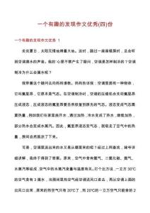 一個(gè)有趣的發(fā)現(xiàn)作文優(yōu)秀份