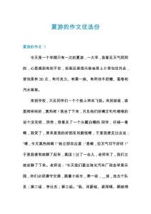 夏游的作文優(yōu)選份