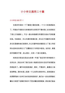 小小作文通用二十篇