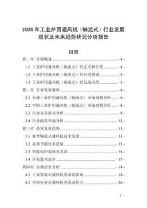 2026年工業(yè)爐用通風(fēng)機(jī)（軸流式）行業(yè)發(fā)展現(xiàn)狀及未來趨勢研究分析報告