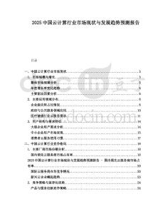 2025中國云計算行業市場現狀與發展趨勢預測報告
