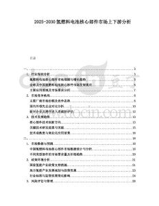 2025-2030氫燃料電池核心部件市場上下游分析