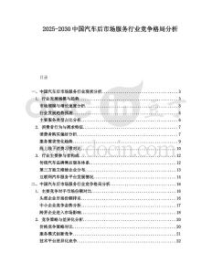 2025-2030中國(guó)汽車(chē)后市場(chǎng)服務(wù)行業(yè)競(jìng)爭(zhēng)格局分析