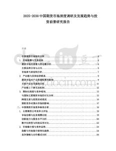 2025-2030中國期貨市場深度調(diào)研及發(fā)展趨勢與投資前景研究報告