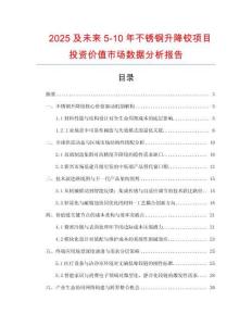 2025及未來5-10年不銹鋼升降鉸項目投資價值市場數據分析報告