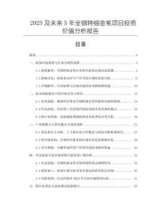 2025及未來5年全鋼特細金筆項目投資價值分析報告