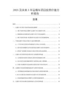 2025及未來5年運載車項目投資價值分析報告