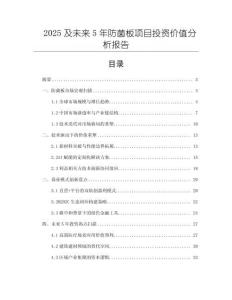 2025及未來5年防菌板項目投資價值分析報告