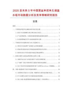 2025至未來5年中國菜盆單把單孔調溫水咀市場數據分析及競爭策略研究報告