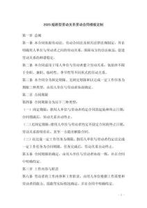 2025版新型勞動關(guān)系勞動合同模板定制