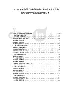 2025-2030中國廣告傳媒行業市場深度調研及行業規范預測與產業化發展研究報告