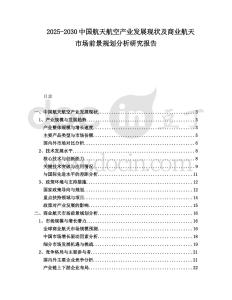 2025-2030中國航天航空產(chǎn)業(yè)發(fā)展現(xiàn)狀及商業(yè)航天市場前景規(guī)劃分析研究報(bào)告