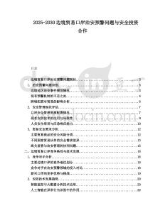 2025-2030邊境貿易口岸治安預警問題與安全投資合作