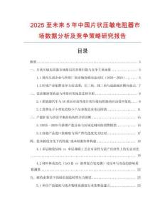 2025至未來5年中國片狀壓敏電阻器市場數(shù)據(jù)分析及競爭策略研究報告